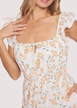 Lost + Wander Dresses*Acropolis Hills Midi Dress WHITE-ORANGE-FLORAL