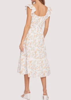 Lost + Wander Dresses*Acropolis Hills Midi Dress WHITE-ORANGE-FLORAL