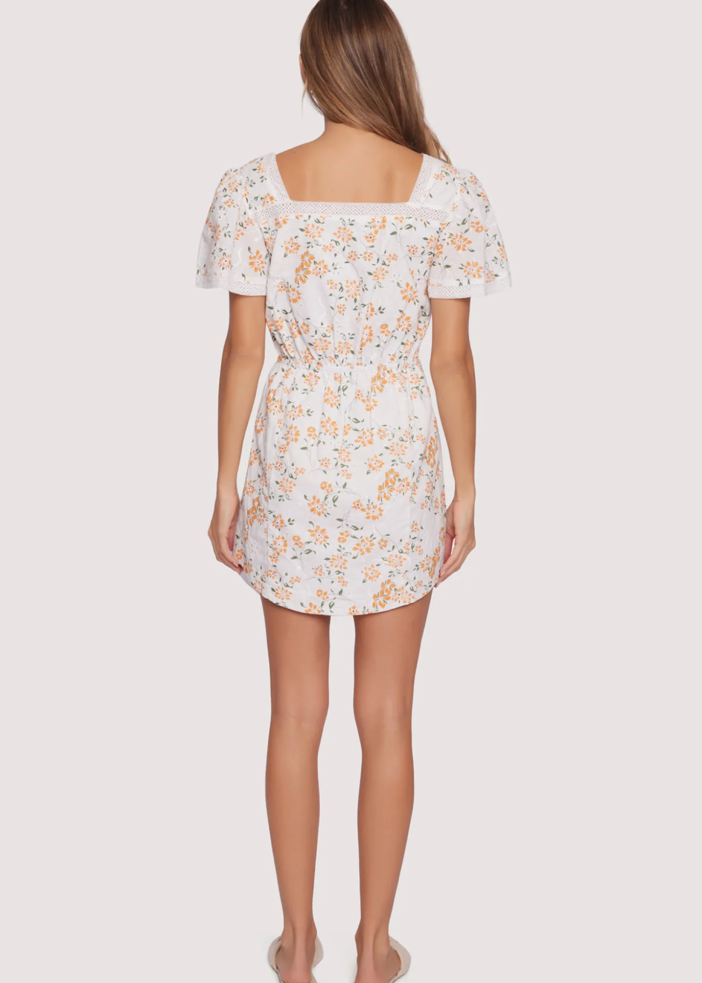 Lost + Wander Dresses*Acropolis Hills Mini Dress WHITE-ORANGE-FLORAL
