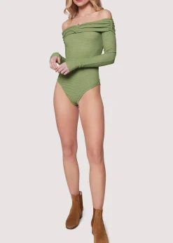 Lost + Wander Tops*Agave Nectar Bodysuit GREEN