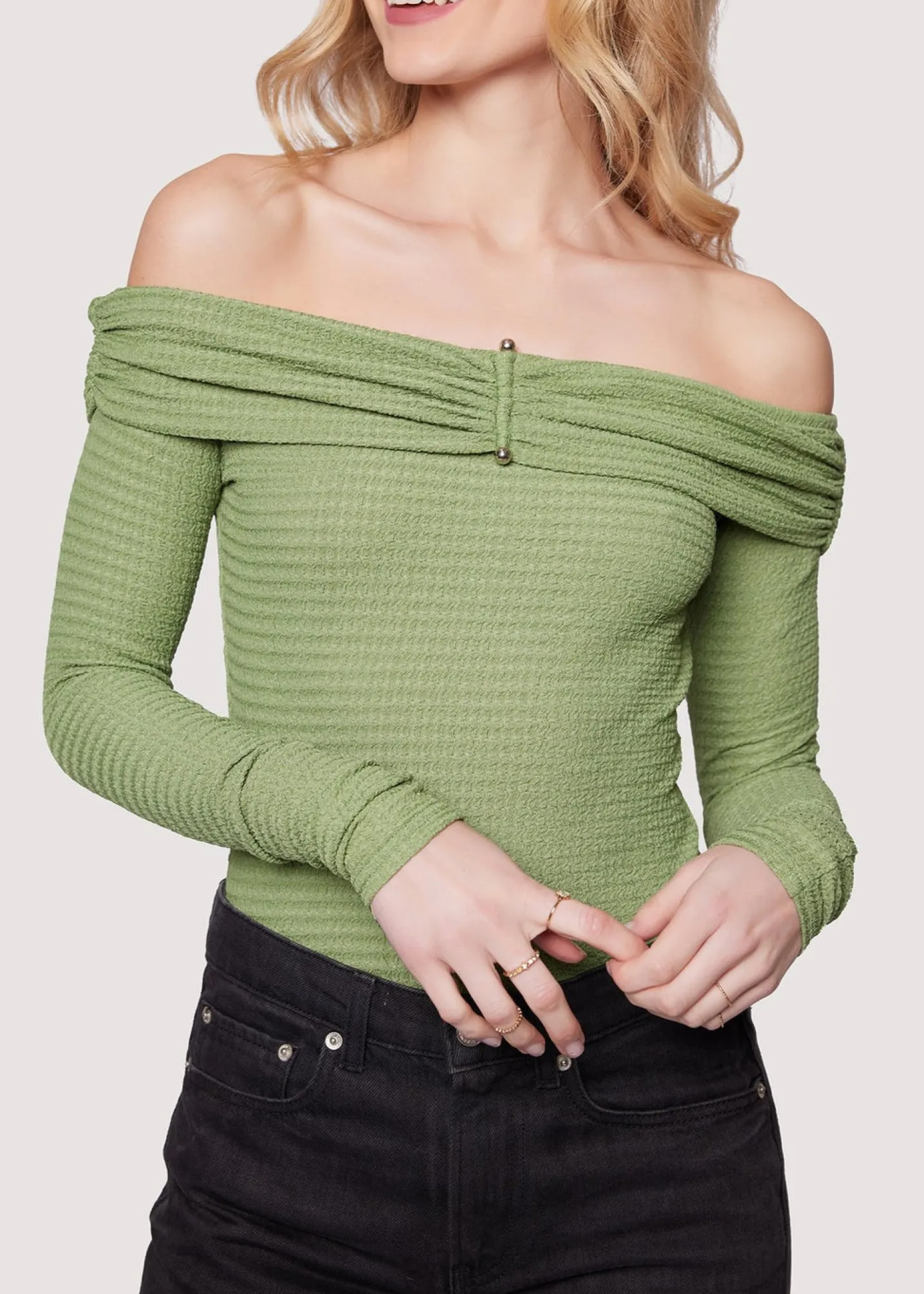 Lost + Wander Tops*Agave Nectar Bodysuit GREEN