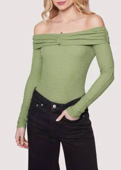 Lost + Wander Tops*Agave Nectar Bodysuit GREEN