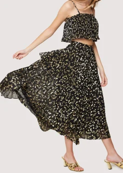 Lost + Wander Skirts*All That Glitters Midi Skirt BLACK-GOLD