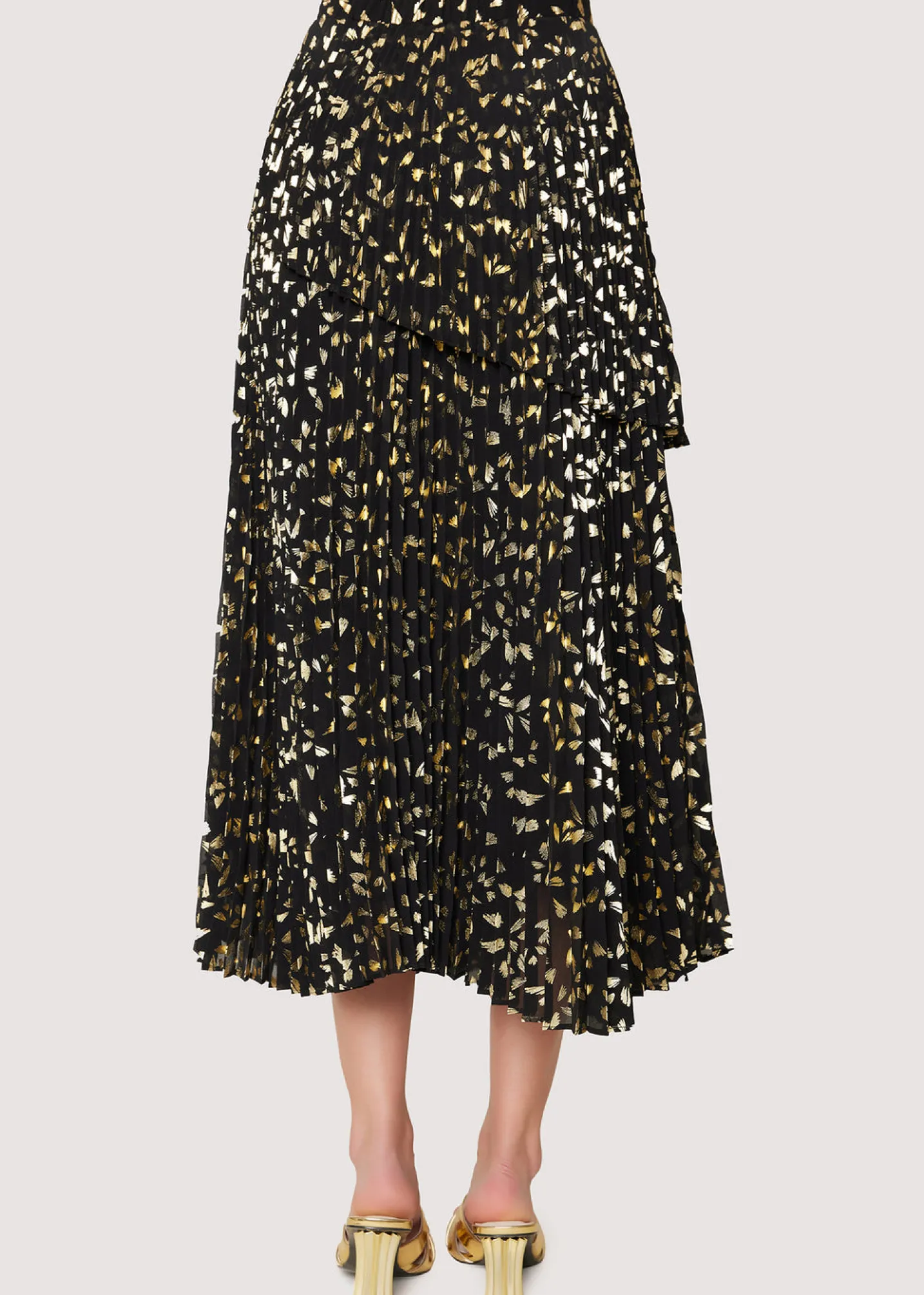 Lost + Wander Skirts*All That Glitters Midi Skirt BLACK-GOLD