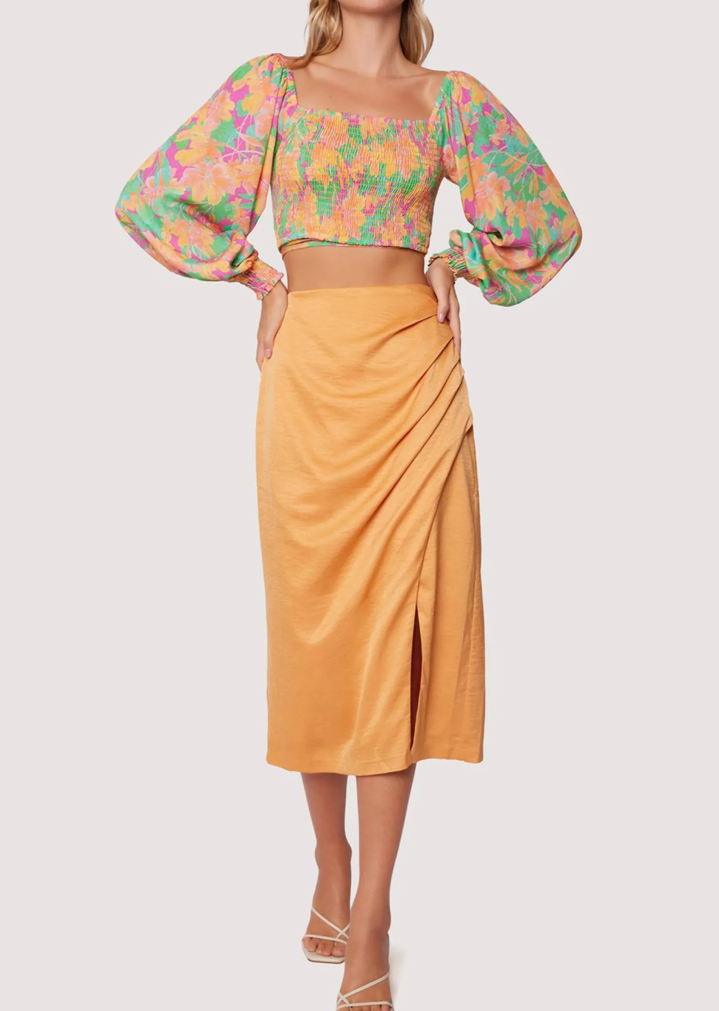 Lost + Wander Skirts* Sunset Midi Skirt APRICOT