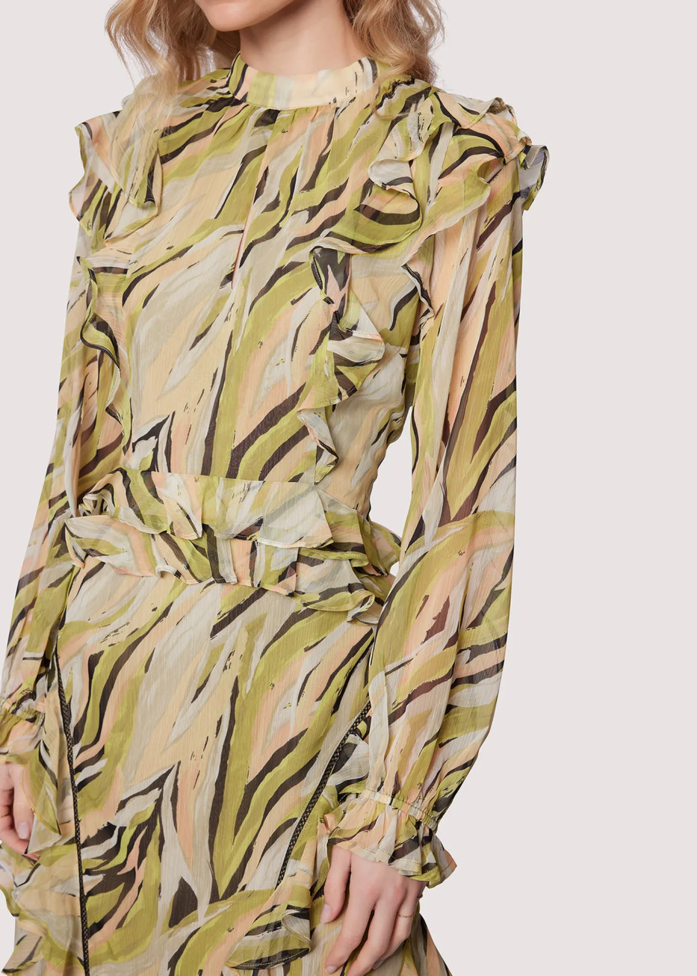 Lost + Wander Dresses*Arroyo Willow Midi Dress GREEN-MULTI