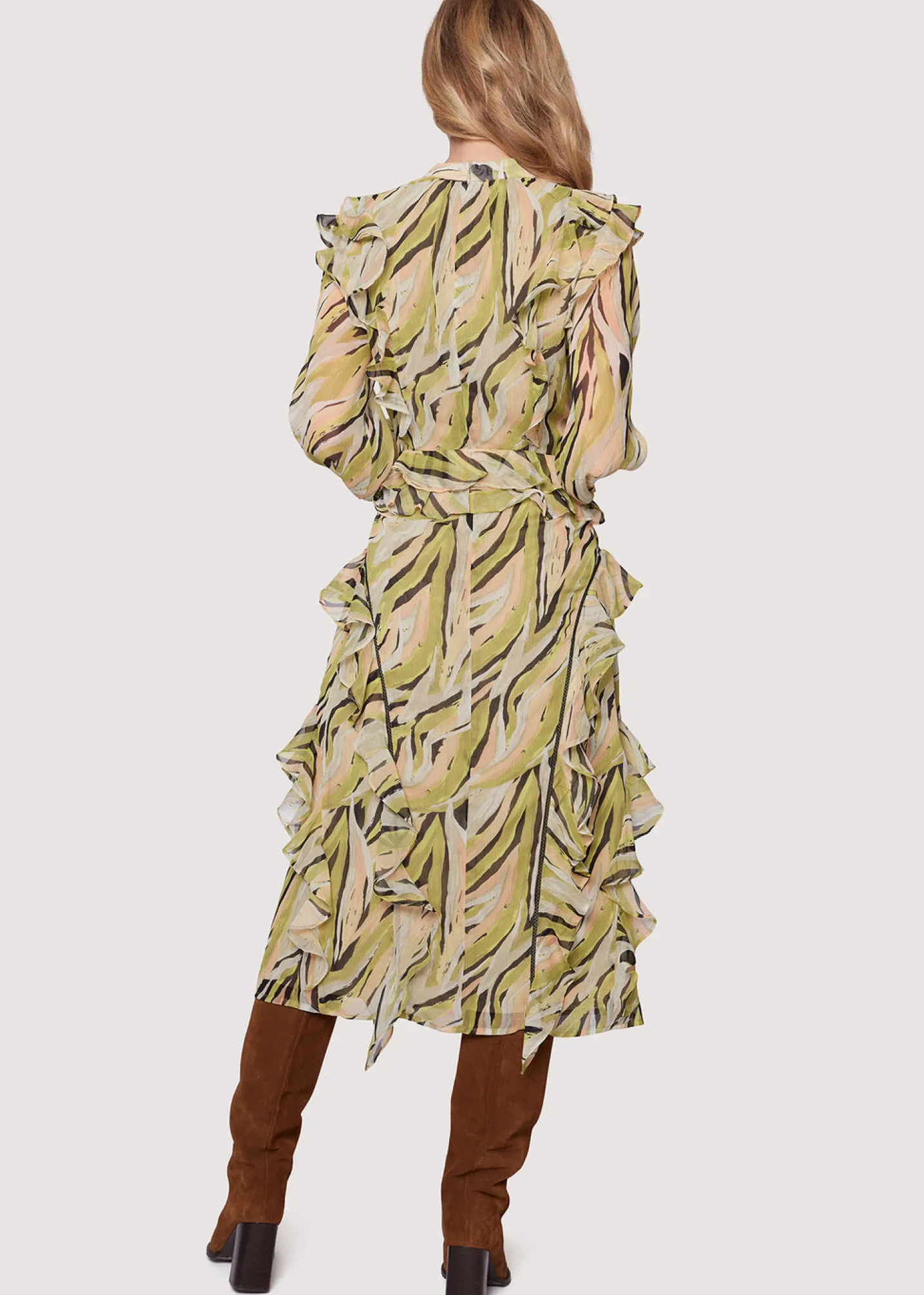 Lost + Wander Dresses*Arroyo Willow Midi Dress GREEN-MULTI