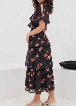Lost + Wander Dresses*Beachy Oasis Maxi Dress BLACK-MULTI-FLORAL