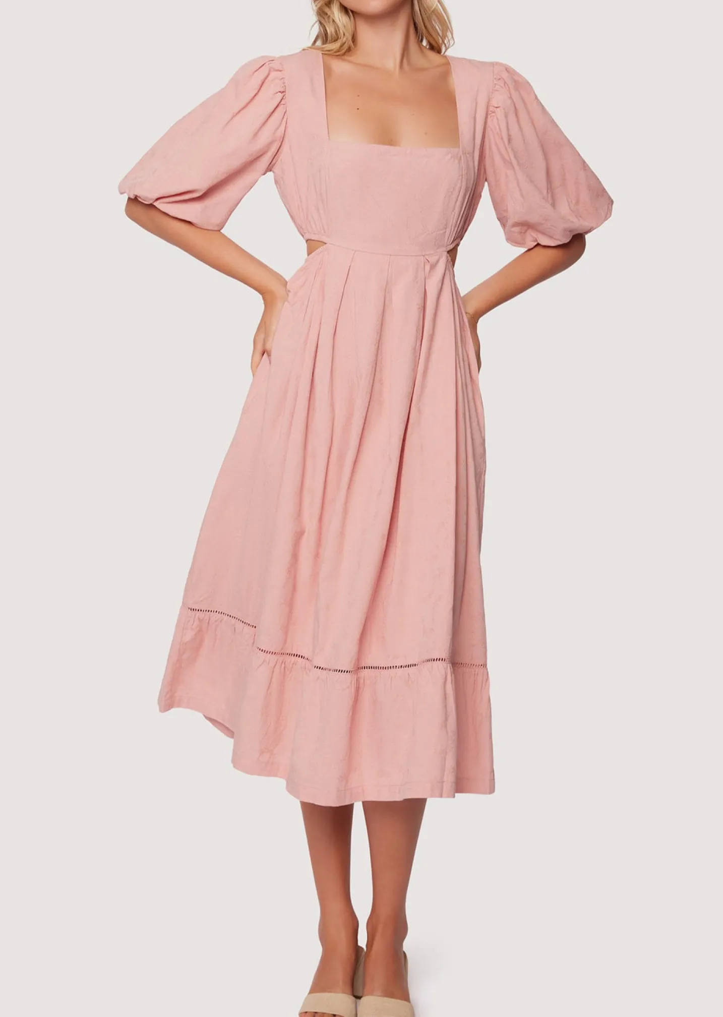 Lost + Wander Dresses*Bird Song Midi Dress BLUSH-PINK