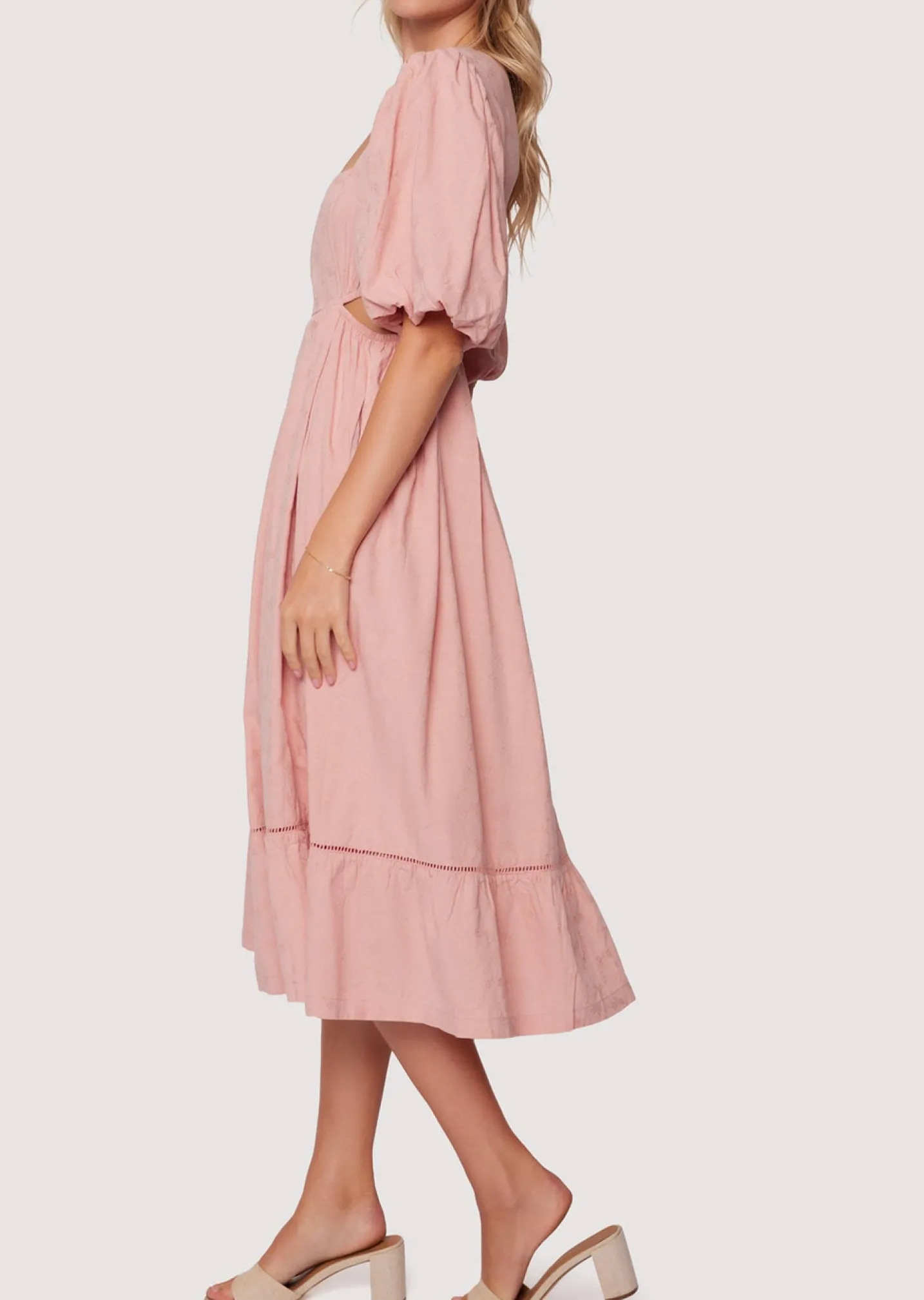 Lost + Wander Dresses*Bird Song Midi Dress BLUSH-PINK