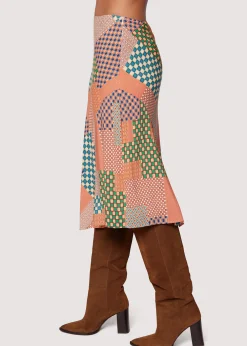 Lost + Wander Skirts*Blissful Mesa Midi Skirt ORANGE-MULTI