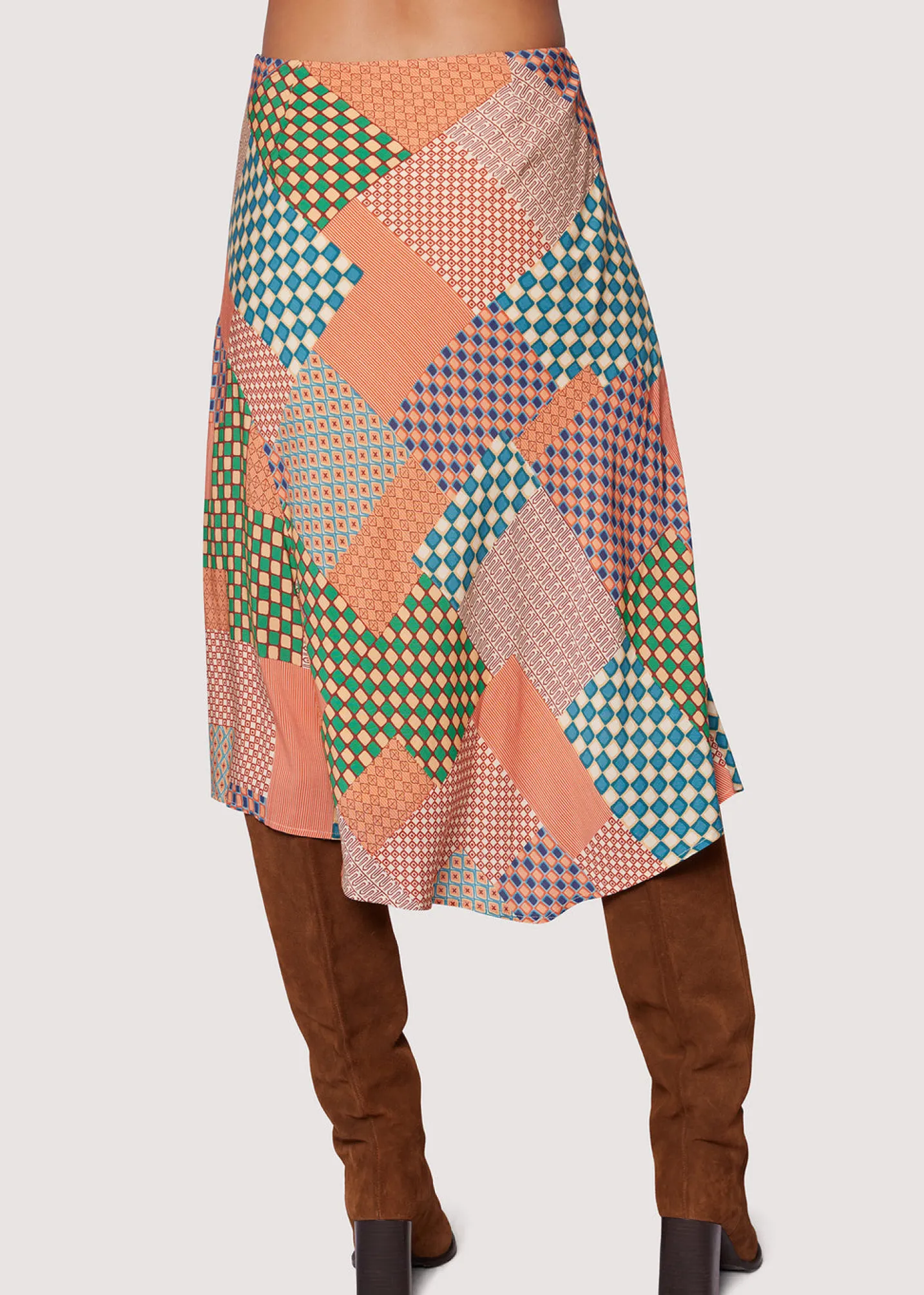 Lost + Wander Skirts*Blissful Mesa Midi Skirt ORANGE-MULTI