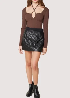 Lost + Wander Tops*Bold Move Long Sleeve Bodysuit DARKBROWN