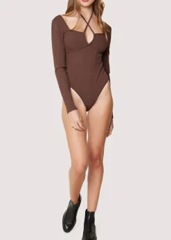 Lost + Wander Tops*Bold Move Long Sleeve Bodysuit DARKBROWN