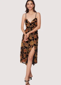 Lost + Wander Dresses*Cabin Hideaway Midi Dress BLACK-FLORAL