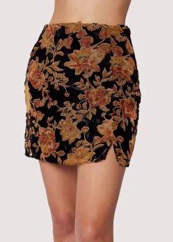 Lost + Wander Skirts*Cabin Hideaway Mini Skirt BLACK-FLORAL