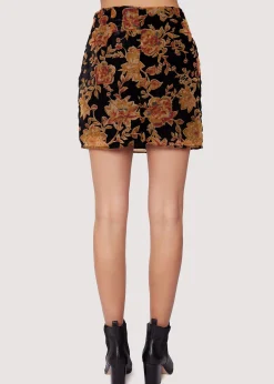 Lost + Wander Skirts*Cabin Hideaway Mini Skirt BLACK-FLORAL