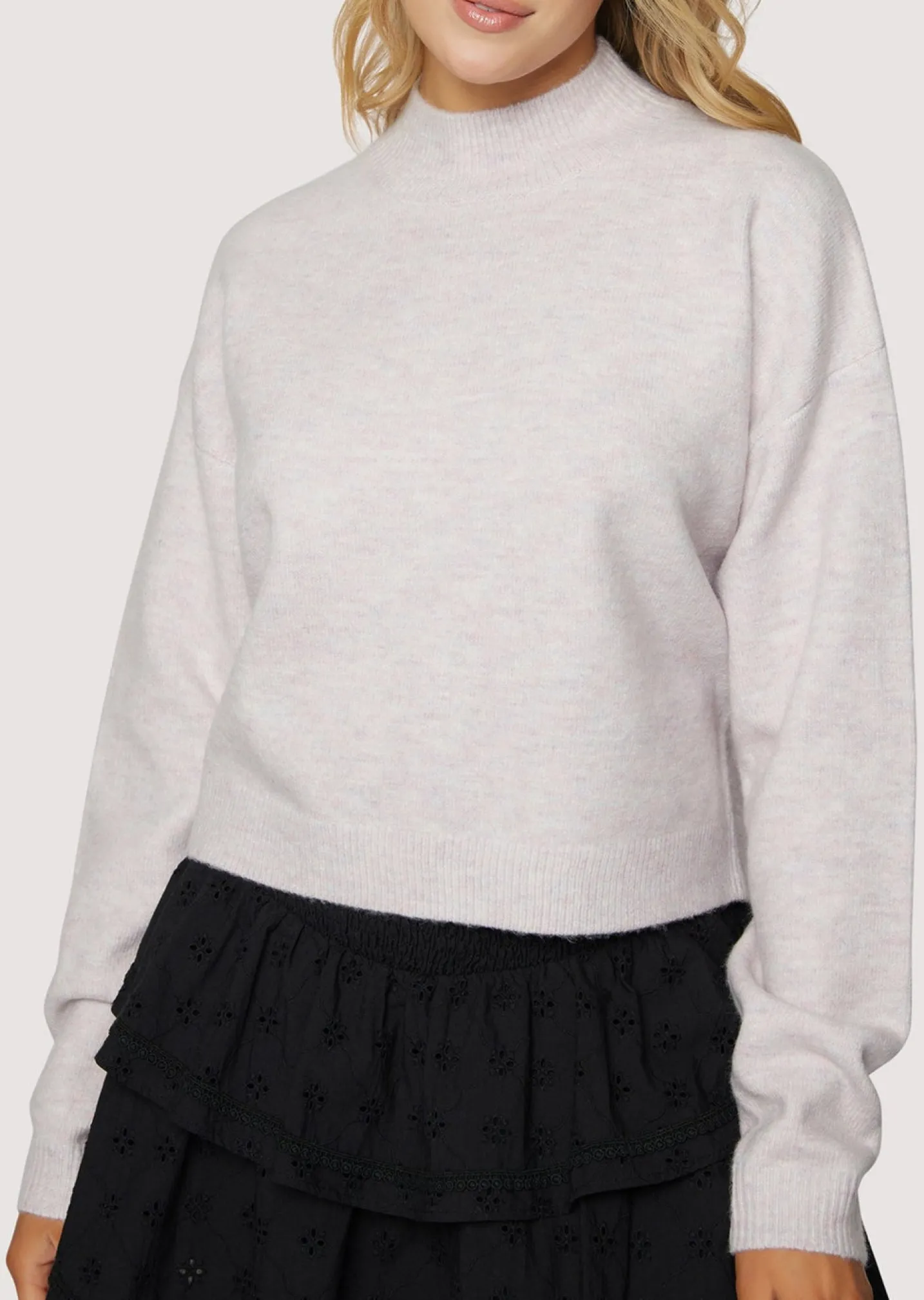 Lost + Wander Sweaters*Cassie Mock Neck PASTEL-MELANGE