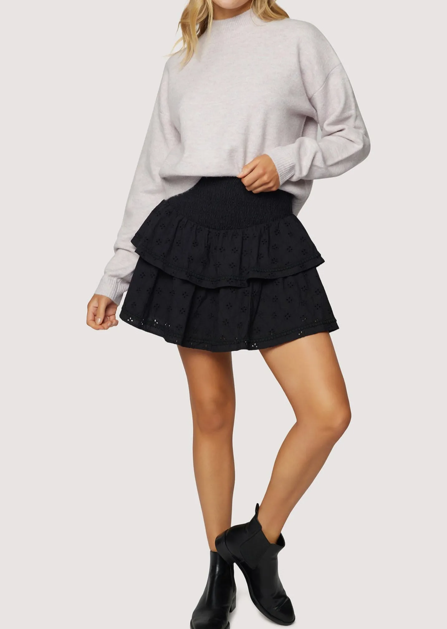 Lost + Wander Sweaters*Cassie Mock Neck PASTEL-MELANGE