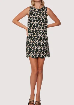 Lost + Wander Dresses*Chamomile Hills Mini Shift Dress BLACK-WHITE-FLORAL