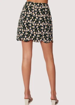 Lost + Wander Sets*Chamomile Hills Mini Skirt BLACK-WHITE-FLORAL