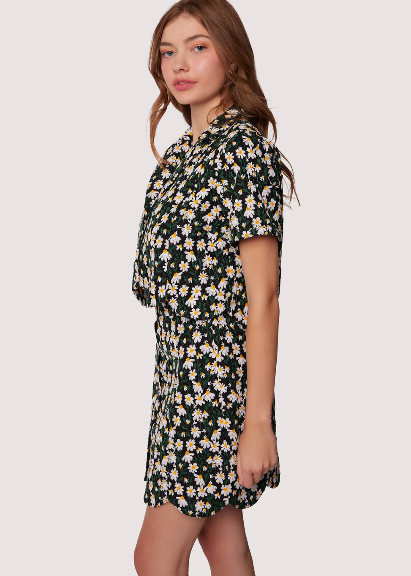 Lost + Wander Tops*Chamomile Hills Short Sleeve Top BLACK-WHITE-FLORAL