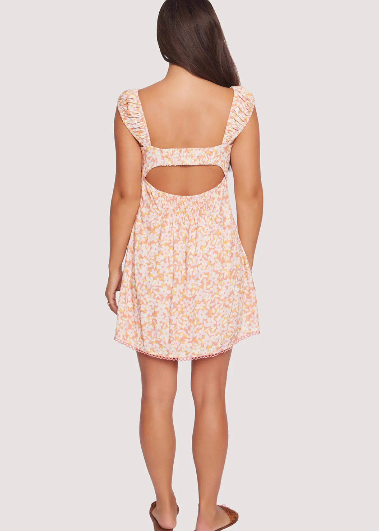 Lost + Wander Dresses*Coastal Daisies Mini Dress ORANGE-WHITE