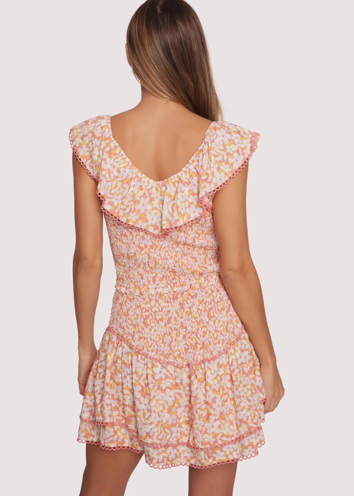 Lost + Wander Sets*Coastal Daisies Top ORANGE-WHITE