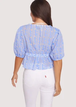 Lost + Wander Tops*Crete Escape Top BLUE-WHITE-FLORAL