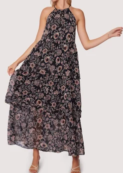Lost + Wander Dresses*Eclipse Of The Heart Maxi Dress BLACK-CREAM-FLORAL