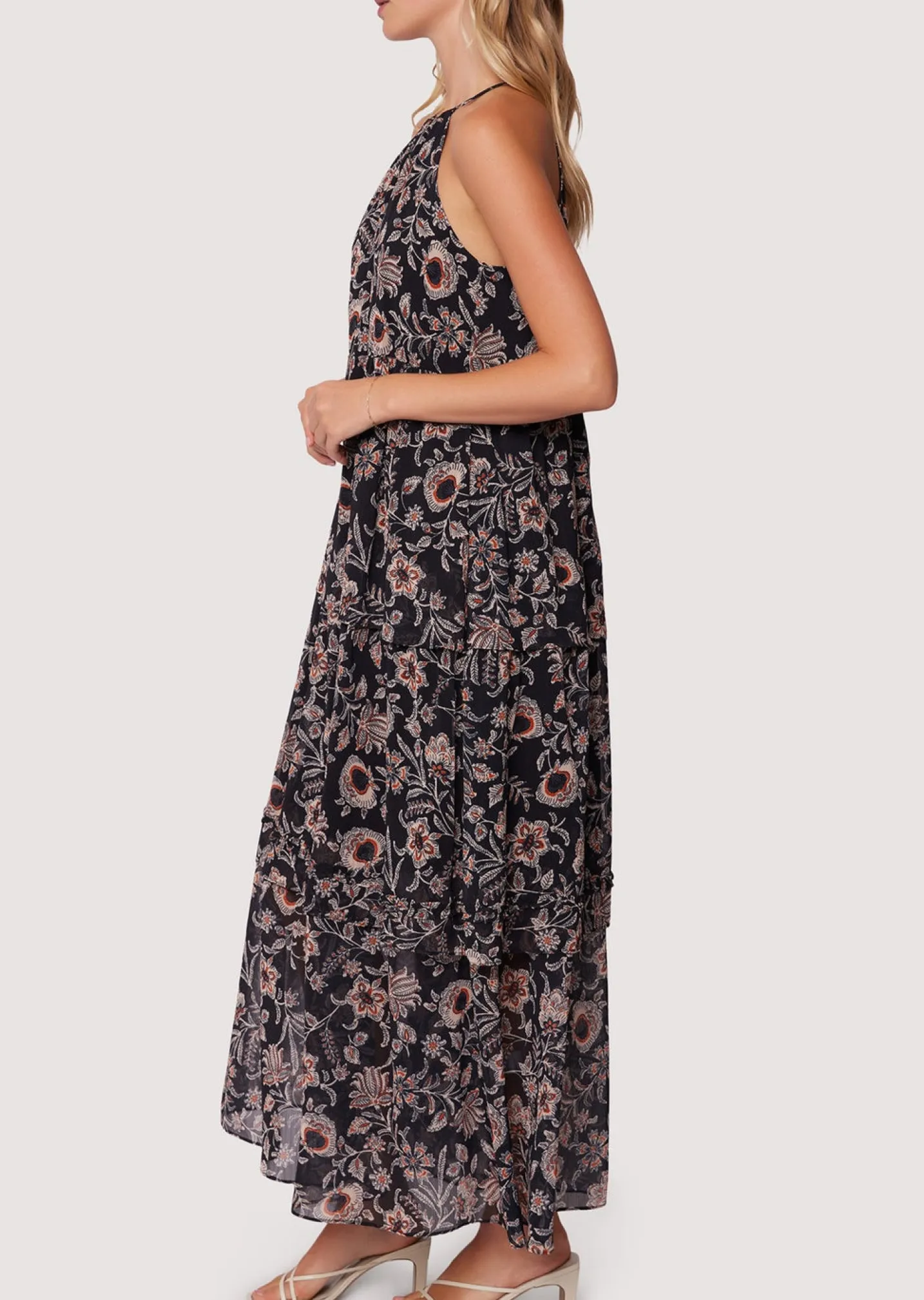 Lost + Wander Dresses*Eclipse Of The Heart Maxi Dress BLACK-CREAM-FLORAL