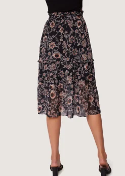 Lost + Wander Skirts*Eclipse Of The Heart Midi Skirt BLACK-CREAM-FLORAL