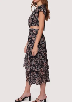 Lost + Wander Dresses*Eclipse Of The Heart Midi Dress BLACK-CREAM-FLORAL