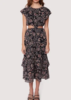 Lost + Wander Dresses*Eclipse Of The Heart Midi Dress BLACK-CREAM-FLORAL
