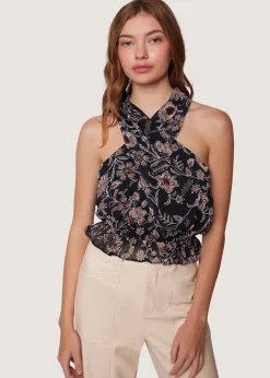 Lost + Wander Sets*Eclipse Of The Heart Top BLACK-CREAM-FLORAL