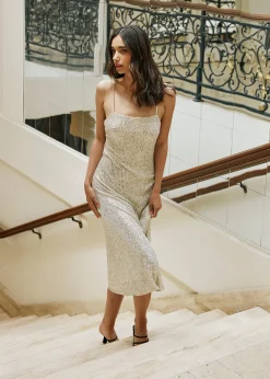 Lost + Wander Dresses*Etoile Midi Dress SILVER