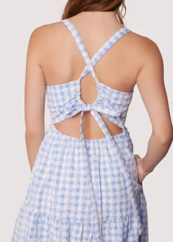 Lost + Wander Dresses*Field Day Maxi Dress BLUE-WHITE-GINGHAM