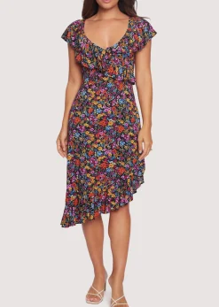 Lost + Wander Dresses*Flora Garden Midi Dress BLACK-LAVENDER