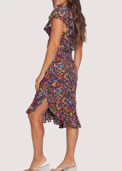 Lost + Wander Dresses*Flora Garden Midi Dress BLACK-LAVENDER