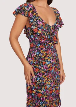 Lost + Wander Dresses*Flora Garden Midi Dress BLACK-LAVENDER