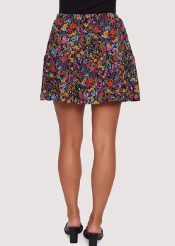 Lost + Wander Skirts*Flora Garden Mini Skirt BLACK-LAVENDER