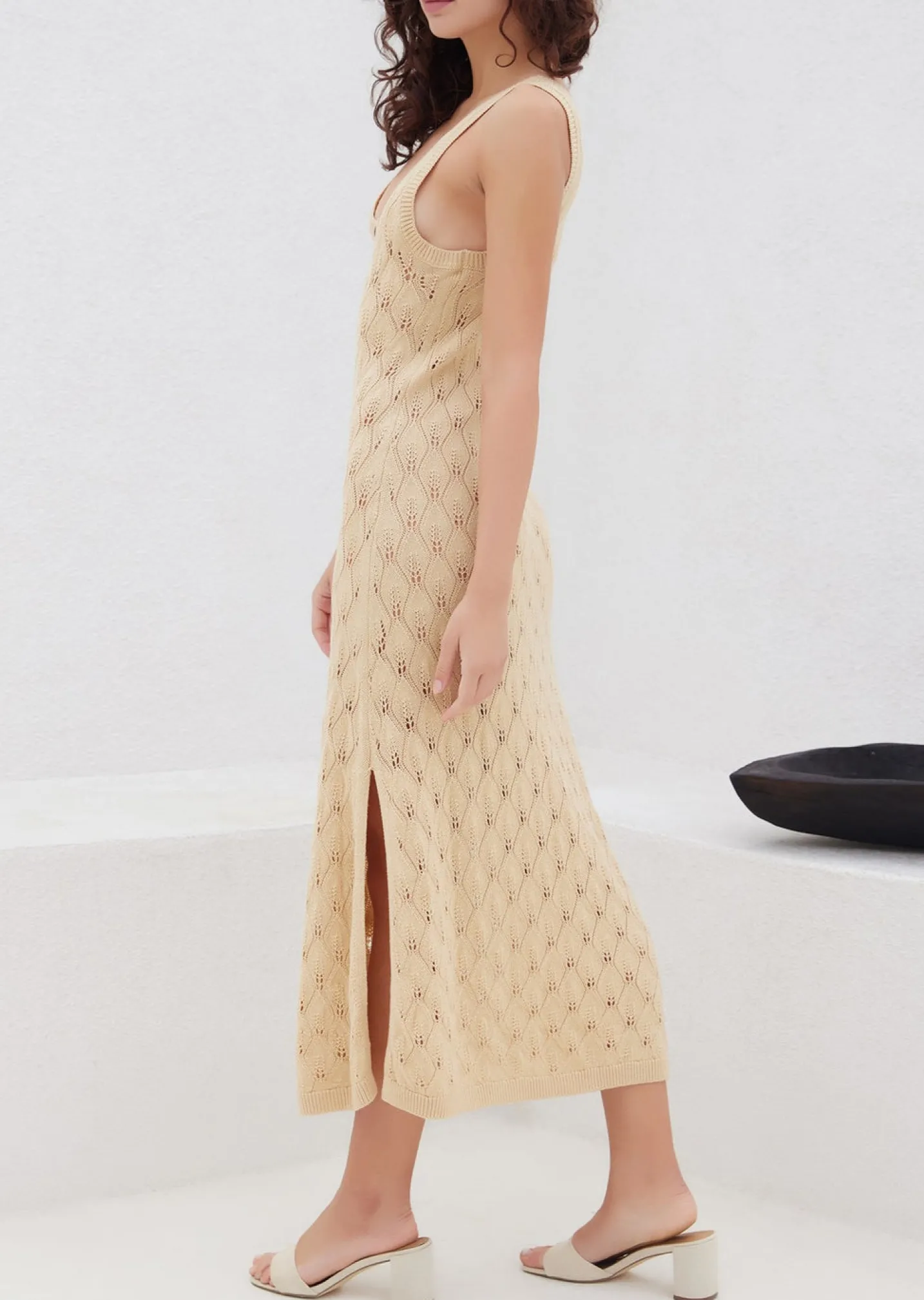 Lost + Wander Dresses*Going Steady Midi Dress ECRU