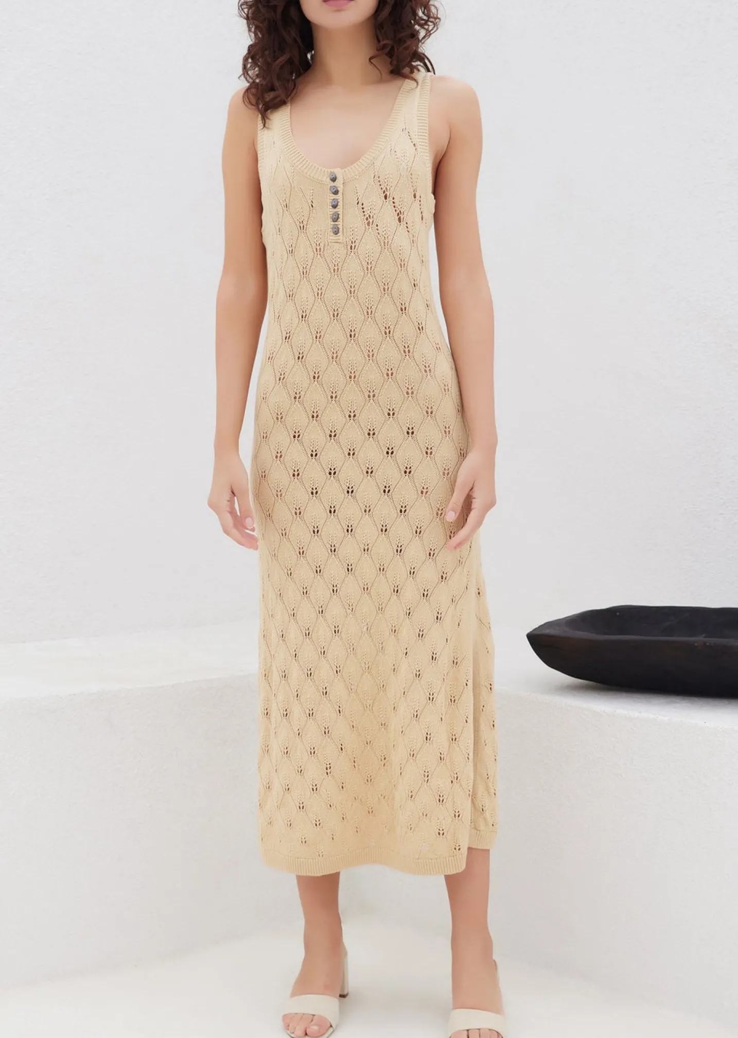 Lost + Wander Dresses*Going Steady Midi Dress ECRU