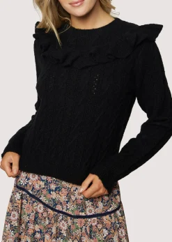 Lost + Wander Sweaters*Gracie Ruffle Top BLACK