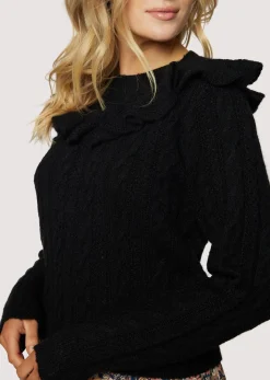 Lost + Wander Sweaters*Gracie Ruffle Top BLACK