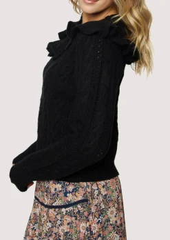 Lost + Wander Sweaters*Gracie Ruffle Top BLACK