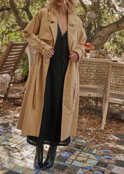 Lost + Wander Outerwear*High Bluff Trench Coat SAND