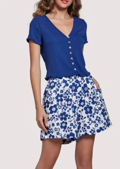 Lost + Wander Pants and Shorts*Honeymooner Shorts BLUEWHITEFLORAL