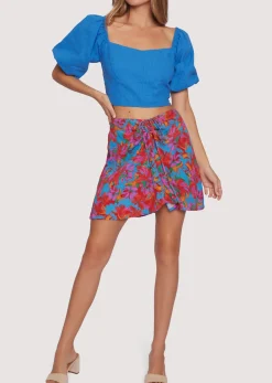 Lost + Wander Skirts*Hydra Springs Mini Skirt BLUE-FLORAL