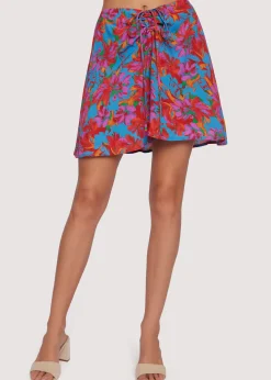 Lost + Wander Skirts*Hydra Springs Mini Skirt BLUE-FLORAL
